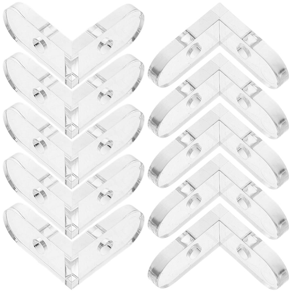 15pcs Fixed Corner Code For Acrylic Boxes Transparent Angle Brackets L-Shaped Shelf Support Bracket No Drill Window Box Bracket