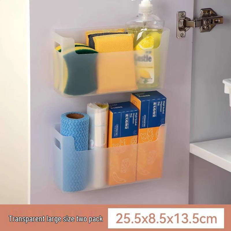 Wall-Mounted Kitchen Storage Rack for Cabinet Doors and Refrigerator Shelves