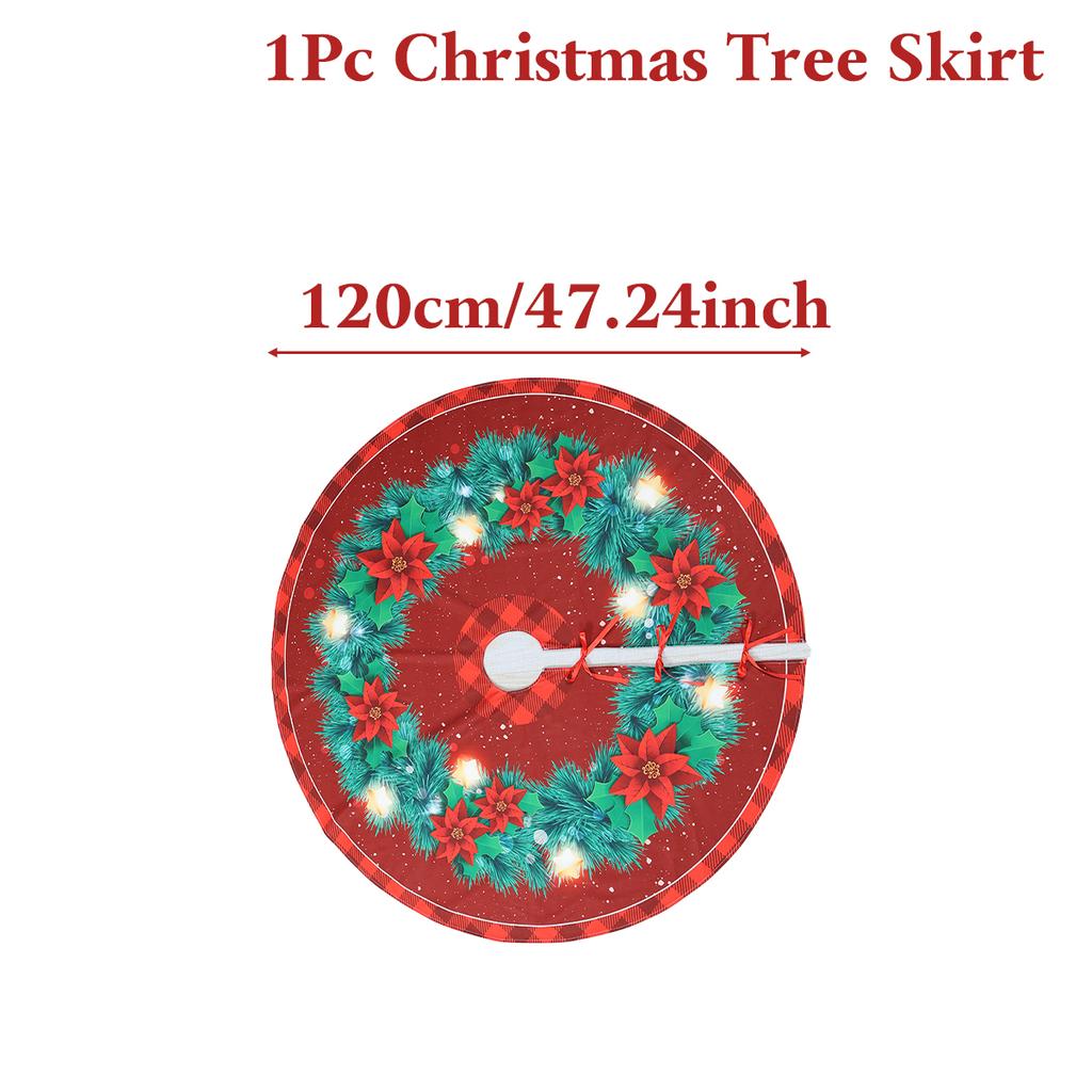 Christmas Tree Skirt Merry Christmas Decoration for Home 2026 Santa Claus Xmas Tree Foot Cover Decor Navidad Natal New Year 2026