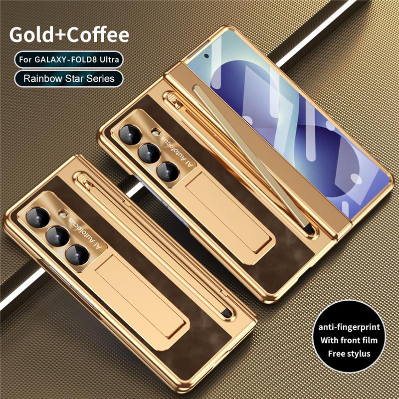 Plating with Screen Protector Cover for Samsung Galaxy Z Fold 8 Ultra 7 6 5 4 Fold8 5G S Pen Slot Hinge Protection Case