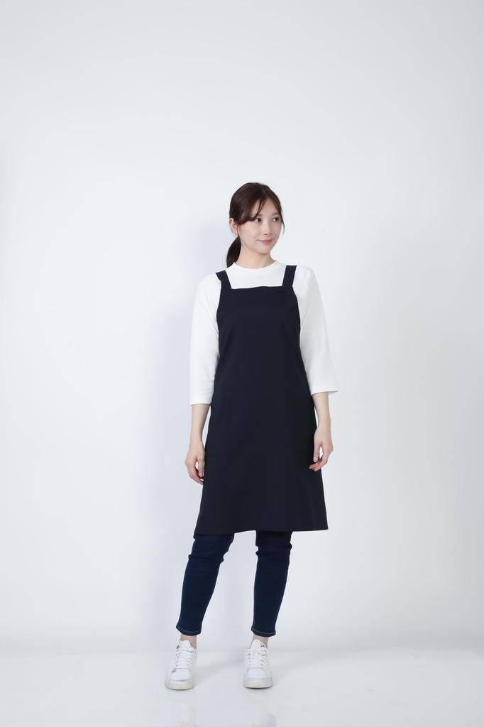 Bib Apron Bib Apron GT7013 Unisex Stretch Restaurant Uniform Navy M [Seven Uniform] H-Shaped Water-Repellent Oil-Repellent Quick-Drying