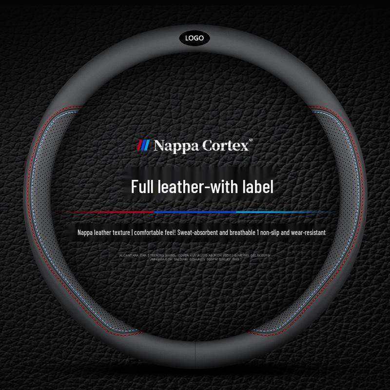 Genuine Leather Steering Wheel Cover for Baojun Models 730, 510, 560, 310W, 530, E200, and 630 - All-Season Use