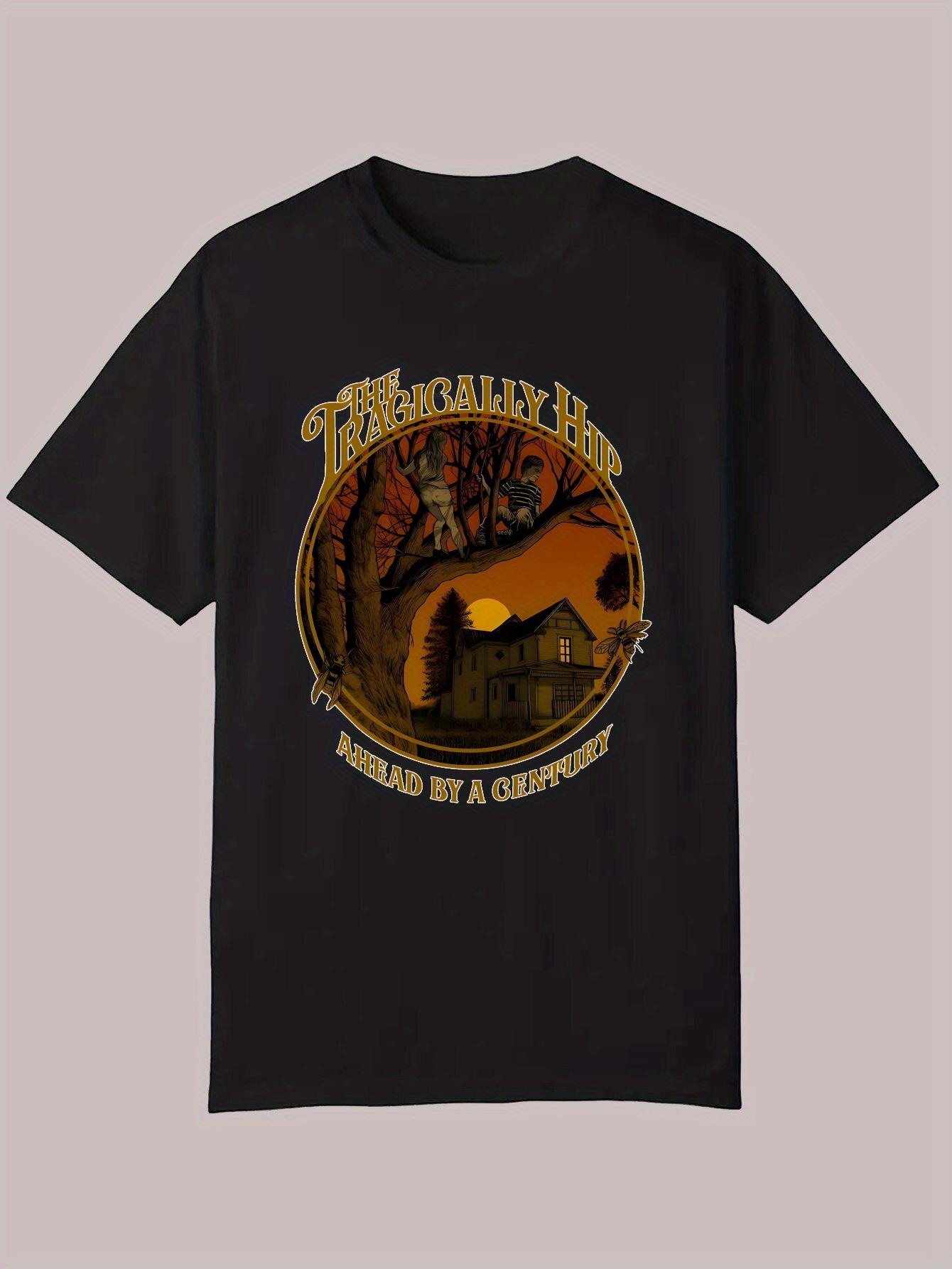 Casual Summer T-shirt with Mystical Forest Design - The Magically Hip Text XXXL