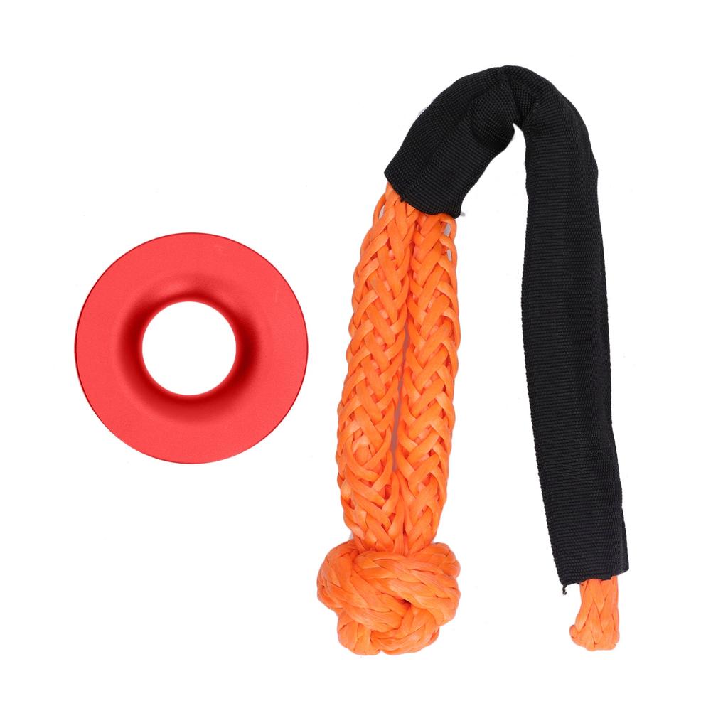 Recovery Winch Rope Set Aluminum Alloy Nylon Rope Soft Shackle Recovery Kit for Vehicle