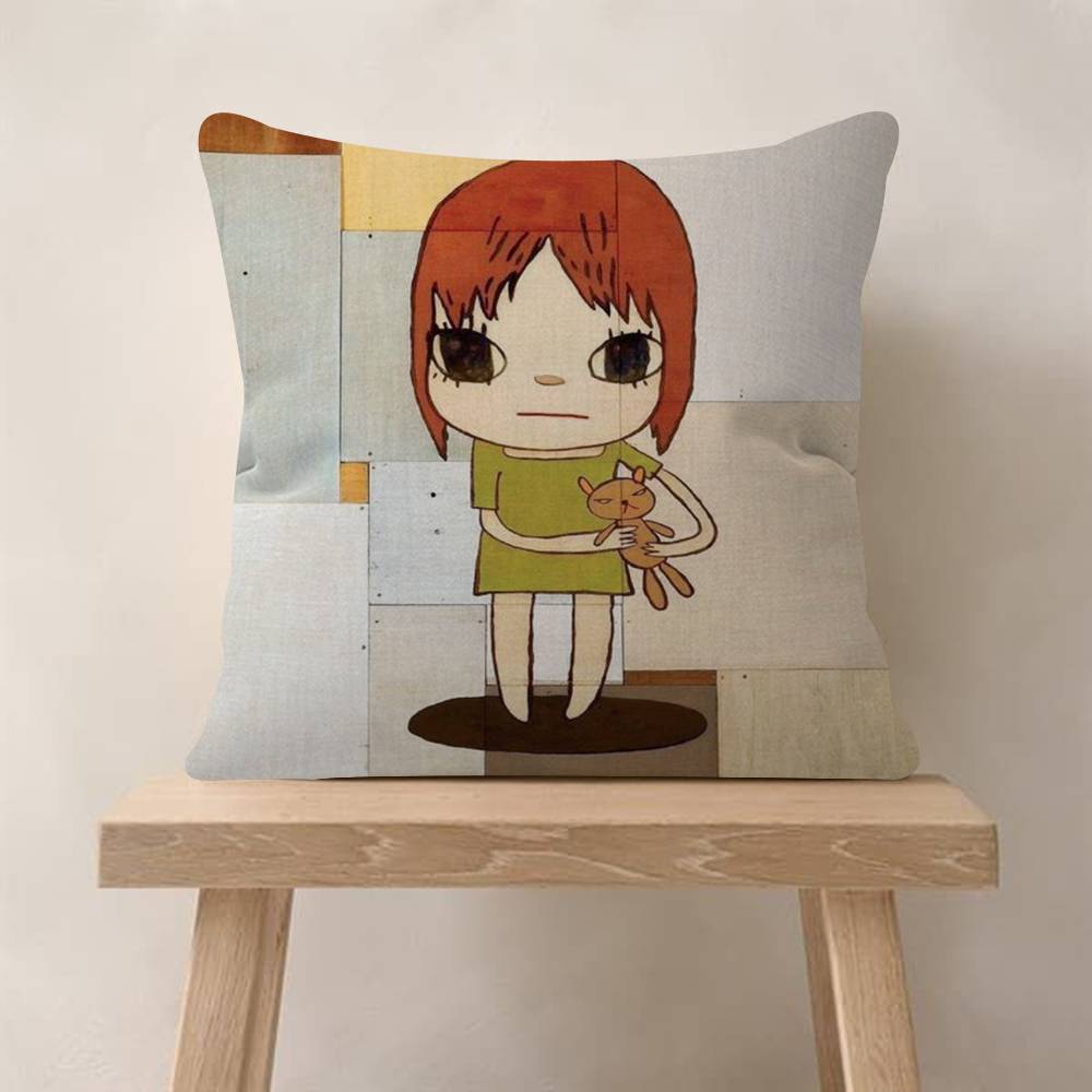 Art YYoshitomos cool Nara  Pillow Gifts Home Office Furnishings Bedroom Sofa Car Cushion Cover case 45x45cm