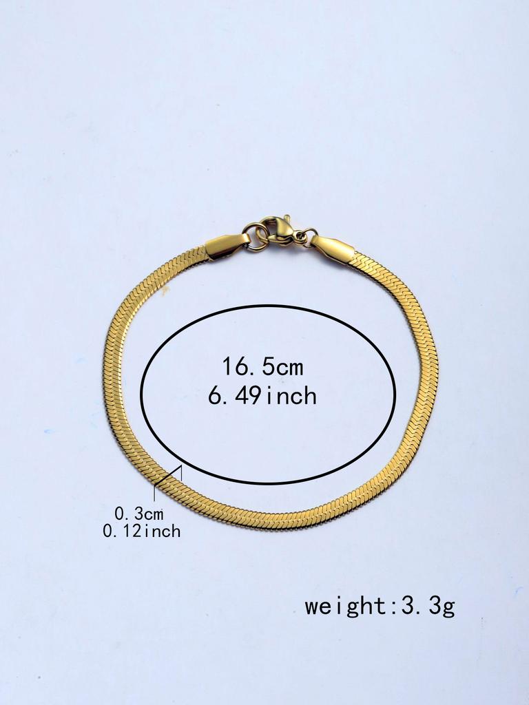 CARLIDANA Fashion Popular Stainless Steel High Quality 18K Gold-Plated Women Exquisite Choker Flat Snake Chain Necklace Jewelry
