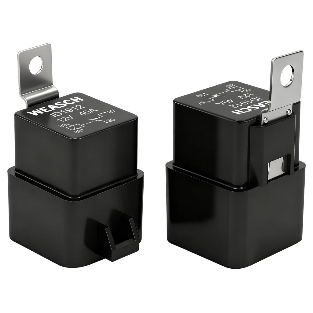 Weasch Waterproof Relay Kit 10 Pack 40A 4 Pin SPST Heavy Duty 14AWG