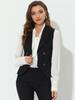 Allegra K Women's Elegant Double-Breasted Sleeveless Suit Vest, Black, Size XL