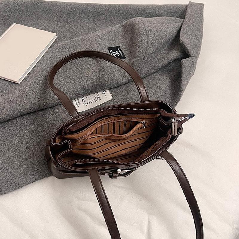 Yogodlns Shoulder Bag PU Leather Tote Bag Zipper Closure Top Handle Satchel Underarm Bag for Women Shopping Travel