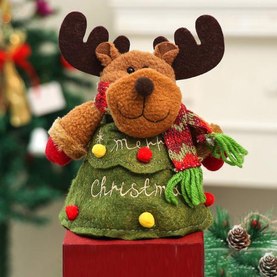 Yousheng 1/2/3Pcs Christmas Gift Bag Santa Claus Snowman Reindeer Design Festive Theme Xmas Candy Bag with 3D Embroidery Party Decoration