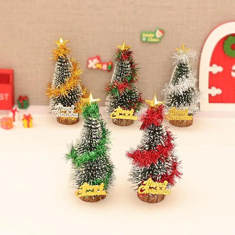 1/12 Dollhouse Mini Christmas Tree Cedar Tree Model Dollhouse Xmas Scene Decor Ornament Doll House Festival Decoration Toys