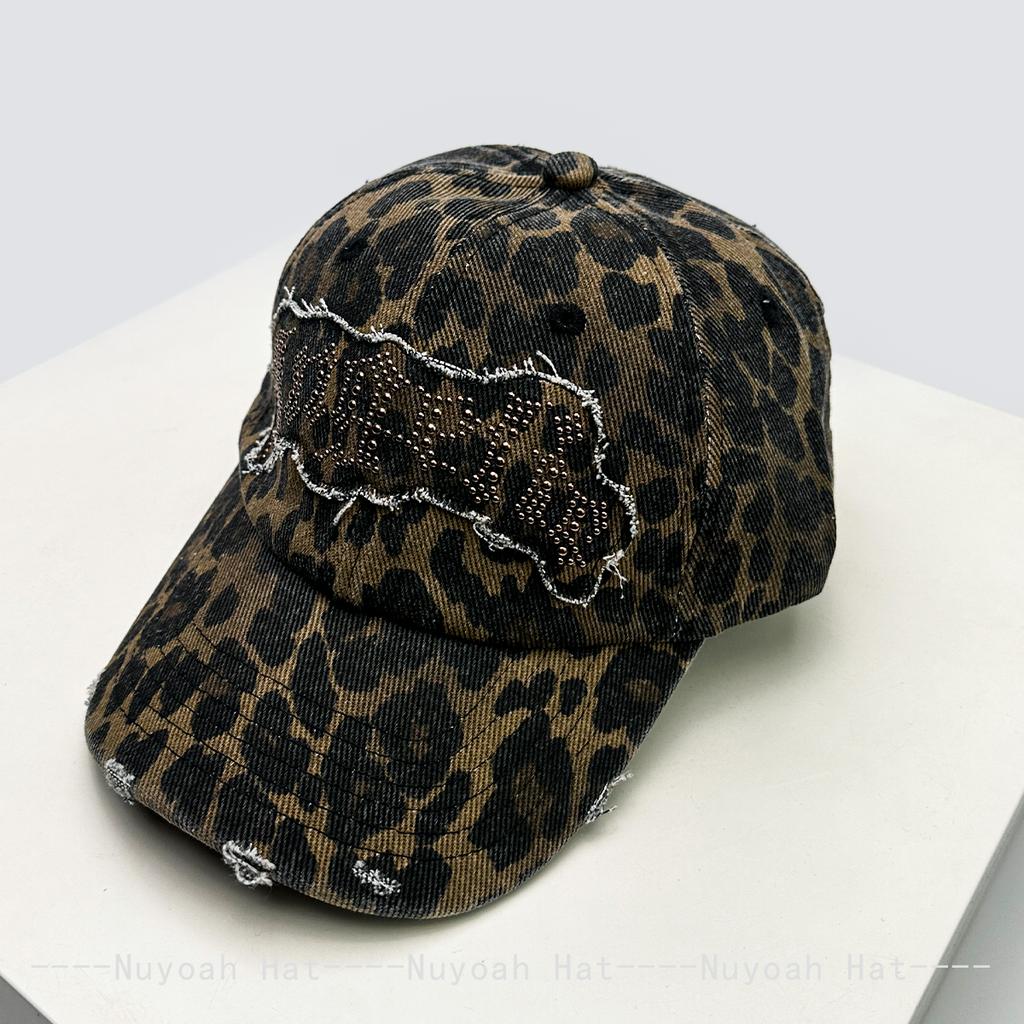 New Men Women Camouflage Patched Hot-dipped Letters Baseball Hats Sunshade Leopard Print Versatile Personal Peaked Caps Fashion