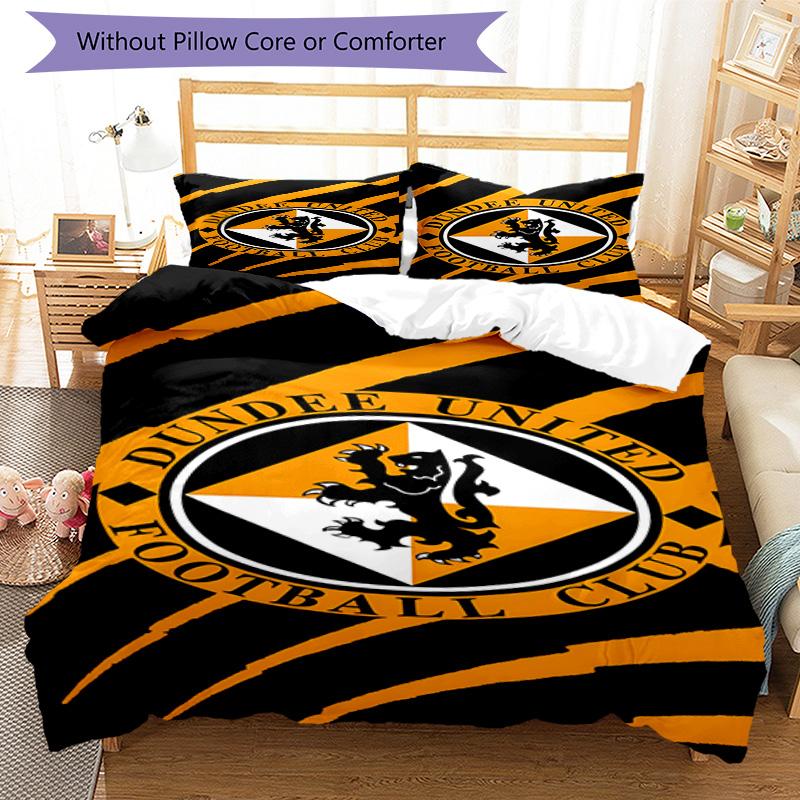 Dundee United Crest Printed Pattern Duvet Cover Set – Includes 1 Duvet Cover and 2 Matching Pillowcases Bedroom Decor Christmas Gifts