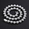 Zinc Zinc Zinc Alloy Heart-shaped Rhinestone Necklace Shiny Tennis Chain Choker  Gift