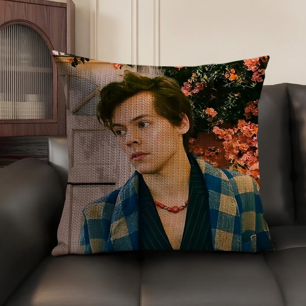 Singer HHarry Music Cushion Cover Natural Linen Organic Fabric DoubleSided Printing Sofa Home Decor Gift Pillow Case