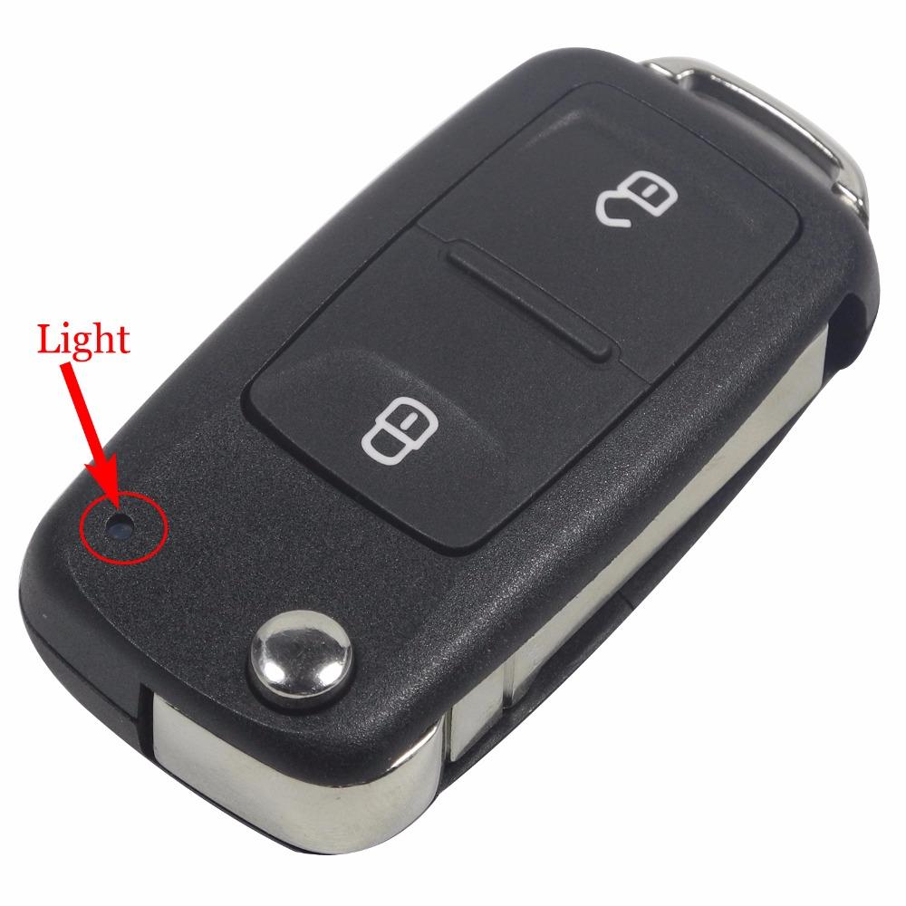 jingyuqin 10ps Folding Remote Car Shell Flip Key Case Fob For New VW Volkswagen Transporter Polo GOLF 2 Buttons