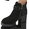 Modische Vielseitige Dicke Hohe Absätze Leopardenmuster Kurze Stiefel Damen Herbst Winter Neu Lässig Bequeme Damen Kurze Stiefel