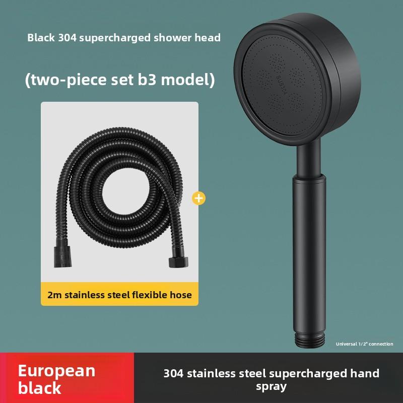 304 Stainless Steel Pressurized Shower Head, Little Waist Bathroom Pressurized Shower Head Hose Set