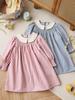 2026 Autumn Korean Style Long Sleeve Cotton Princess Dress for Girls