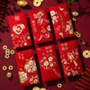 6 sztuk smok czerwona koperta pakiet kreskówka zodiak smok i szczęście błogosławieństwo słowa wzory szczęście papierowa portmonetka dla dzieci przyjaciele śliczne