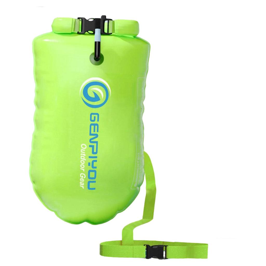 Inflatable Swim Buoy Waterproof Bag for Open Water Snorkeling Kayaking