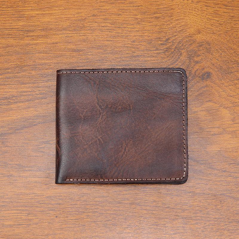 New Genuine Leather Wallet for Women, Top Layer Cowhide, Large Capacity, Polished Vegetable Tanned Leather Wallet for Men