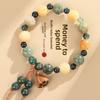 Vintage Lotus Beaded Bracelet For Men And Women With Chinese Style And Spiritual Symbols