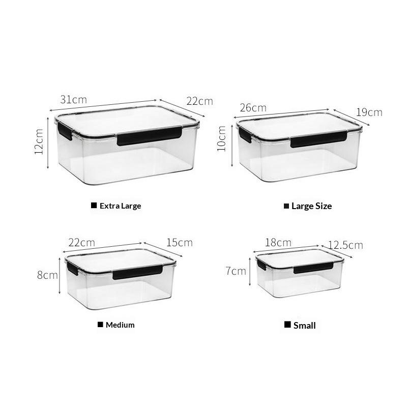 Clear Pet Crisper Box Leak-Proof Food Storage Container With Snap Locks & Silicone Seal For Fridge, Fruit, Bento & Meal Prep