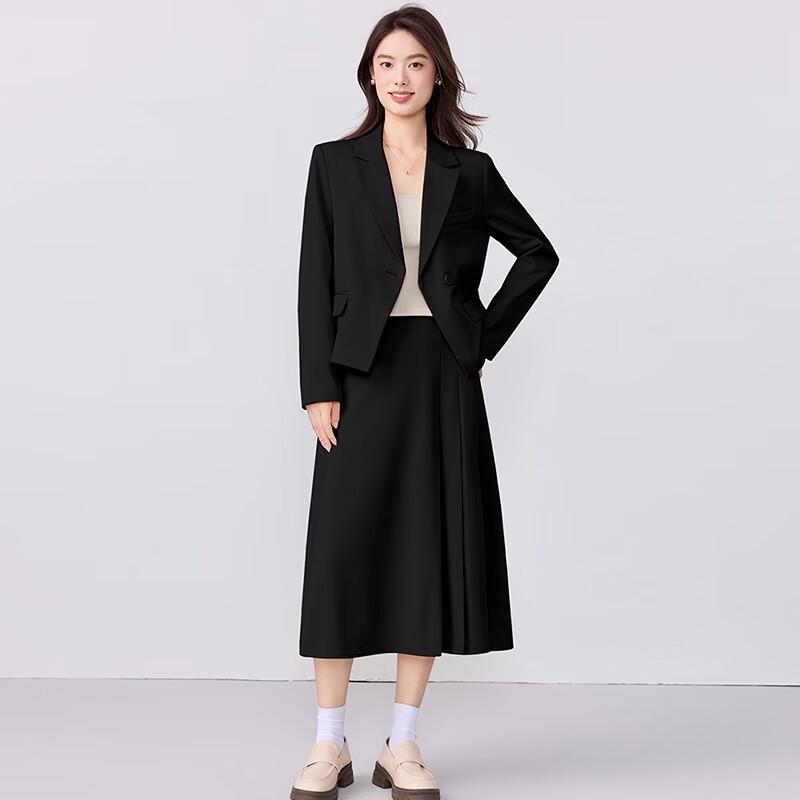 Женский элегантный короткий костюм-двойка с юбкой 4XL