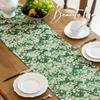 Bohemia Green Table Flag Vintage Flowers Dining TableKitchen Decoration Flag For Family Dining Table Vacation Christmas Party