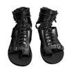 Fashion New Sandals for Men Black White Buckle Strap Men Summer Sandals Fashion Handmade Pu Leather Mens Shoes