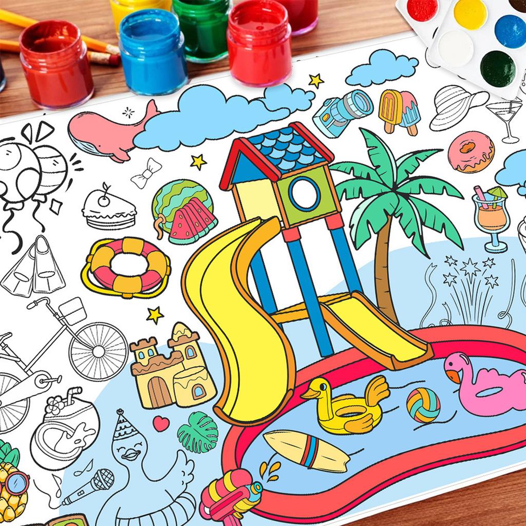 Hawaii Dekoration Papier Sommer Pool Eiscreme Party Kinderpuzzle DIY Malposter