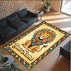Leopard Theme Crystal Velvet Floor Rug Personalized Custom Name Text Warm Carpet Home Decoration