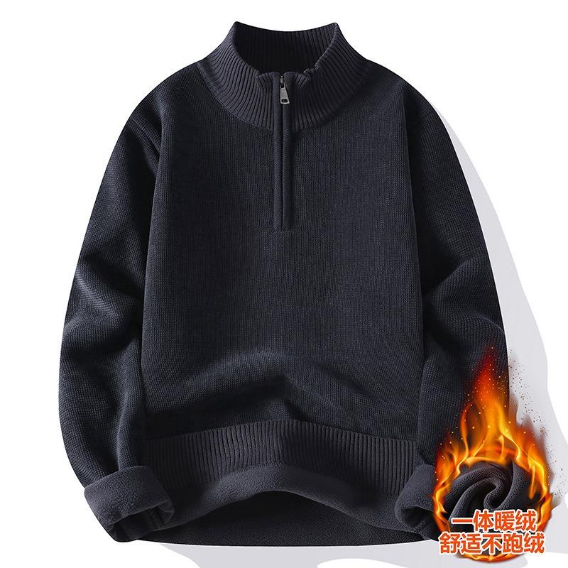 Men S Autumn Winter Fleece Thick Half Zip Pullover Sweatshirt