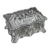 Antique Inspired Metal Jewelry Case With Egyptian Floral Designs Secure Storage for Earrings Rings Necklaces