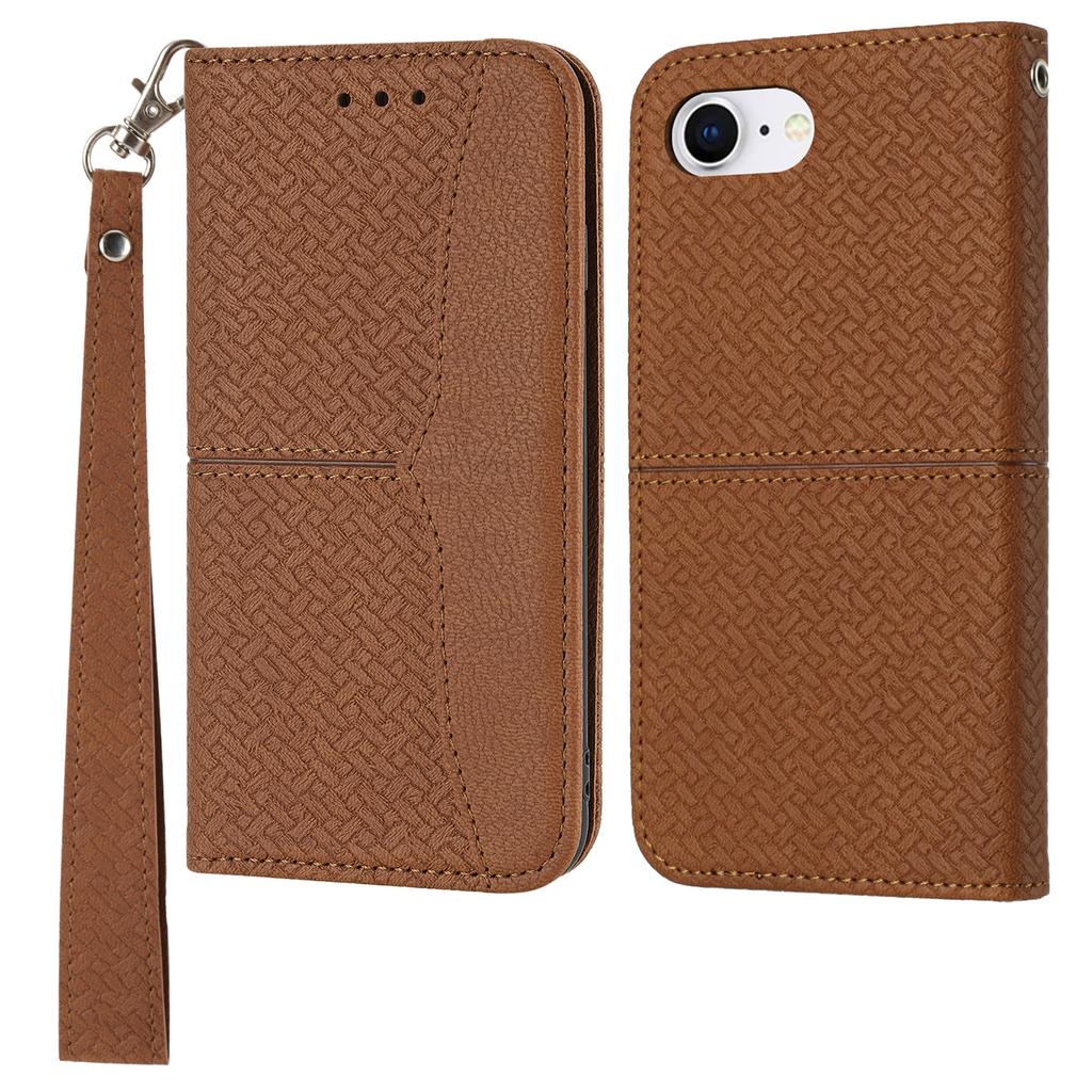 For iPhone 16e Case Woven Texture PU Leather Wallet Phone Cover