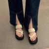 Fashion thick-soled flip-flops women wear versatile muffin sandals summer new soft-soled non-slip sandals