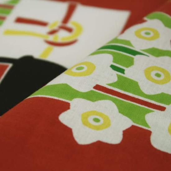 Dyeing Anbo Hand Towel Daffodil Authentic Dyed Cotton Made in 35cm x 100cm "Celebratory Red" 100% Tokuoka, Japan,