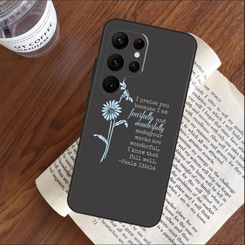 Christian Psalms Phone Case For Samsung Galaxy S25 S24 S23 S22 S21 Ultra S9 S10 S20 Plus FE Funda Cover Shell