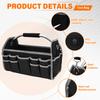 Electrician Open Tote Bag Oxford Waterproof Tool Tote Bag with Handle and Adjustable Shoulder Strap Portable Plumbers Tool Bag