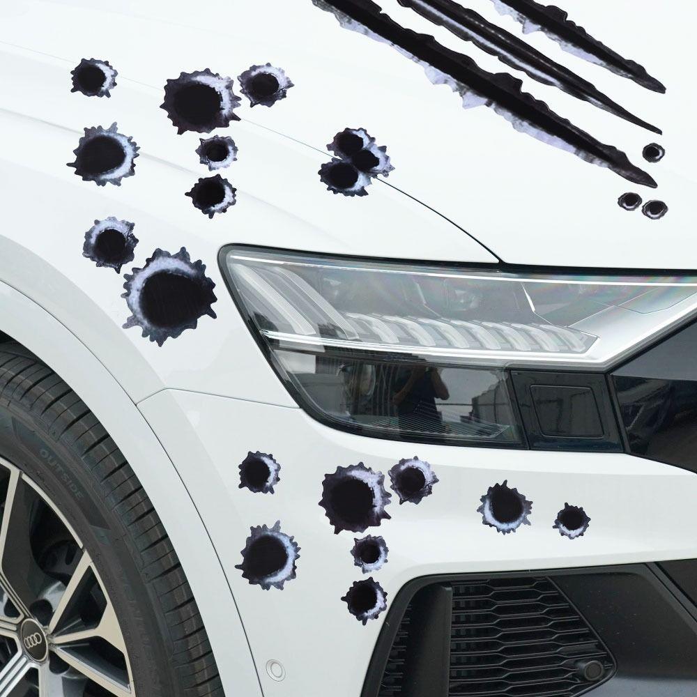Accessories Car Blood Vinyl  Sticker Car Decal 3D Car Stickers Fake Hole Sticker Car Helmet Sticke