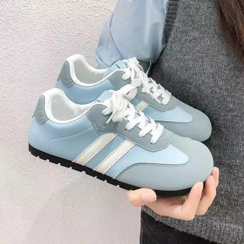 

Student Flat Casual White Sneakers Korean Chic Cute Women Versatile Board Shoes 40 синій