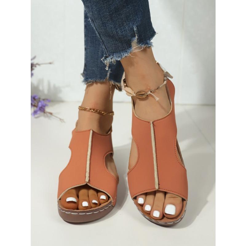 Women's Summer New Large-size Sandals Car Stitched Breathable Sandals