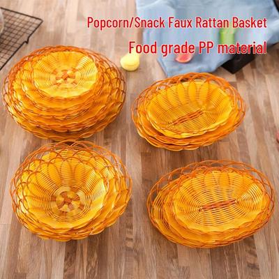 Panier à collation et à pain tissé en rotin d'imitation