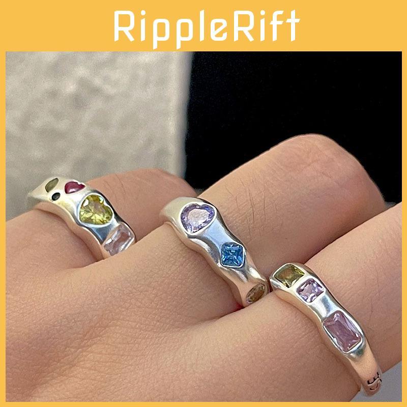 Stylish Adjustable Open Ring For Women Featuring Colorful Zircon Stone Elegant Design For Fashion Lovers