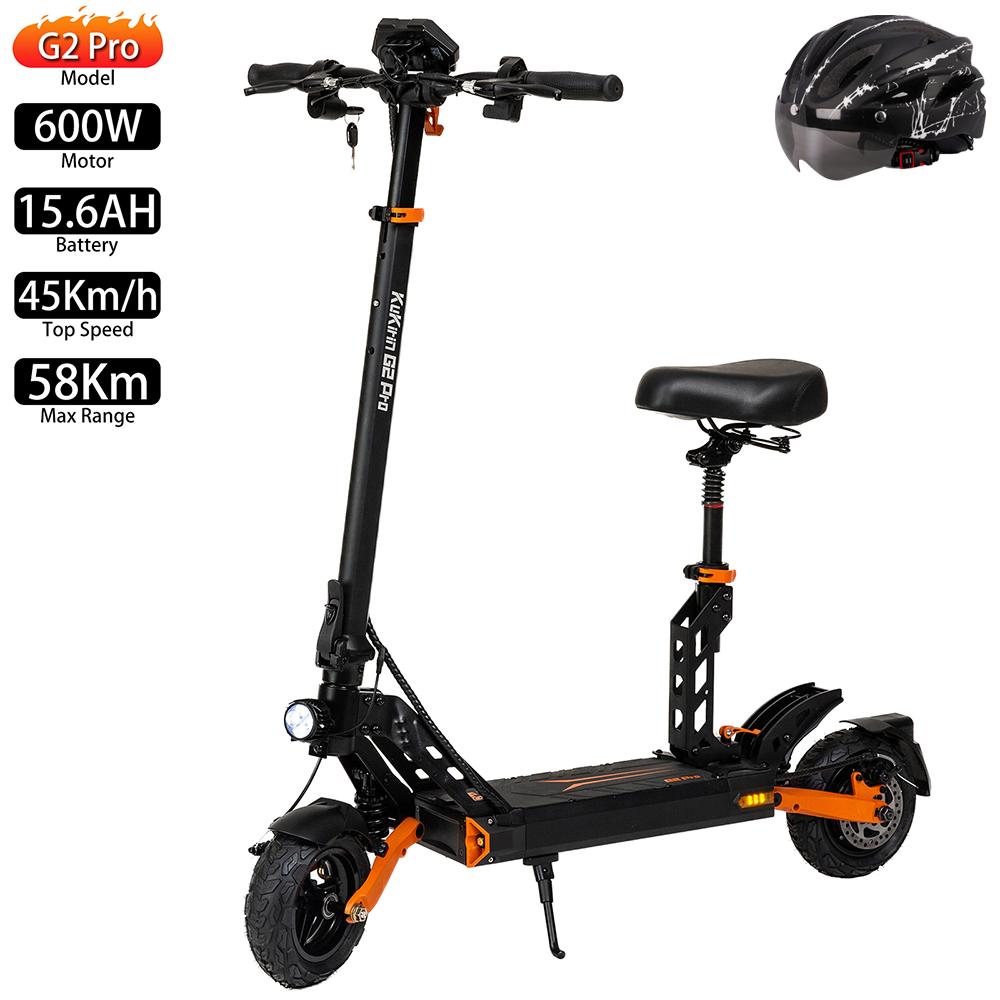 Electric Scooter Foldable Kukirin G2 Pro 600W Motor Top Speed 45Km/h With Removable Seat 48V 15.6AH Range 58Km Load 120Kg
