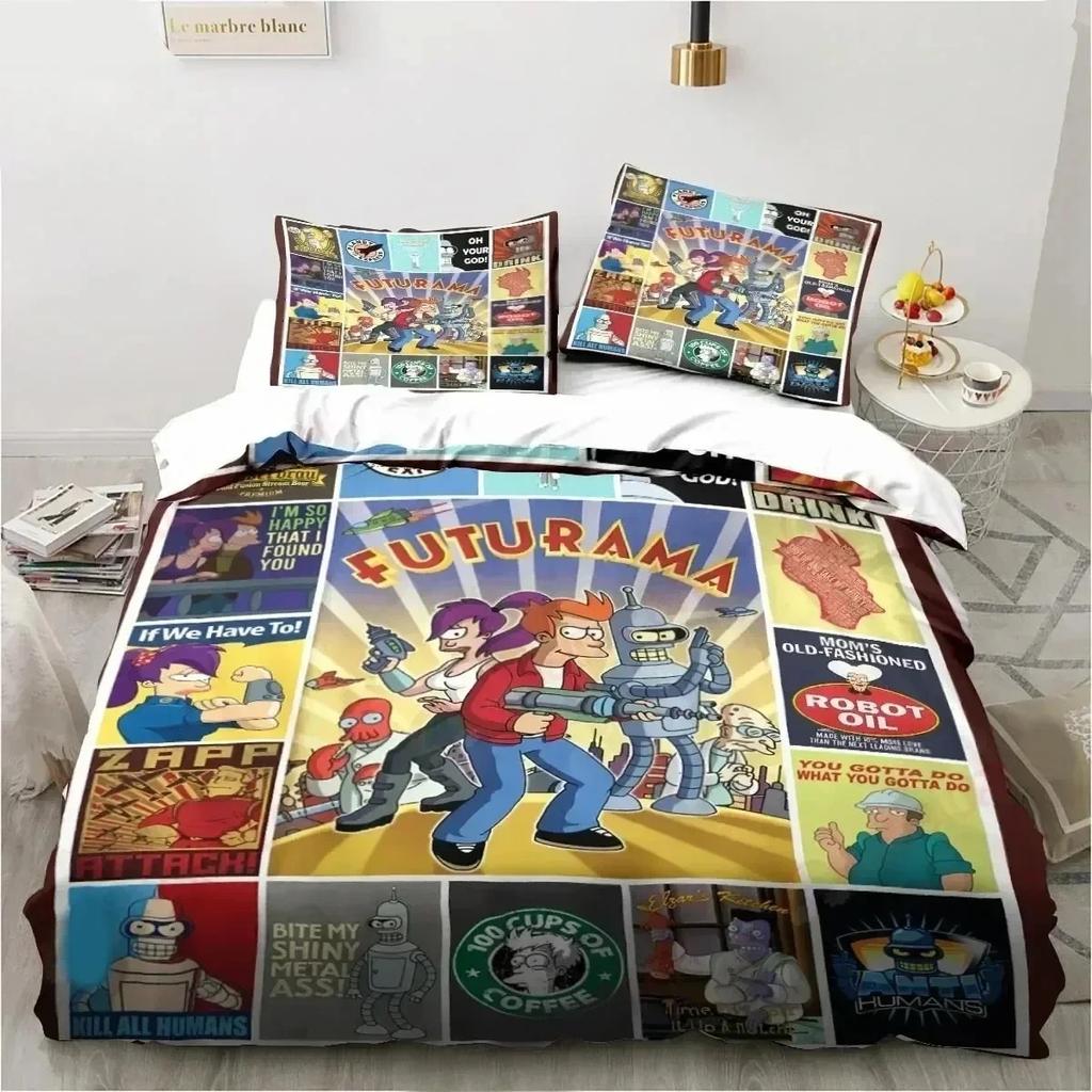 Comforter 3D Print Cartoon Futuramas Bender Bedding Set 3D Printed Suitable For Bedroom Kids Home Textile