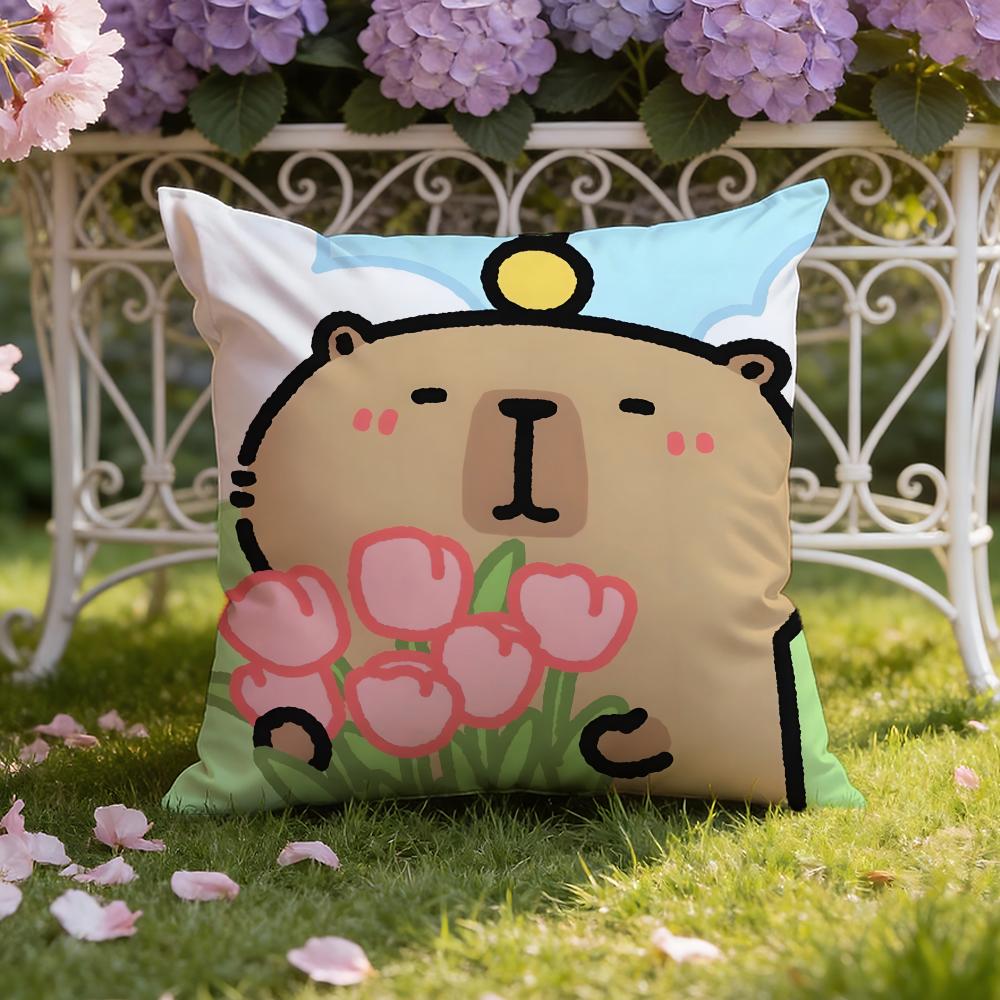 Cute C-Capybara Cushion Cover Home & Car Dual-Scene Pillow Cover: Reversible for Premium Comfort