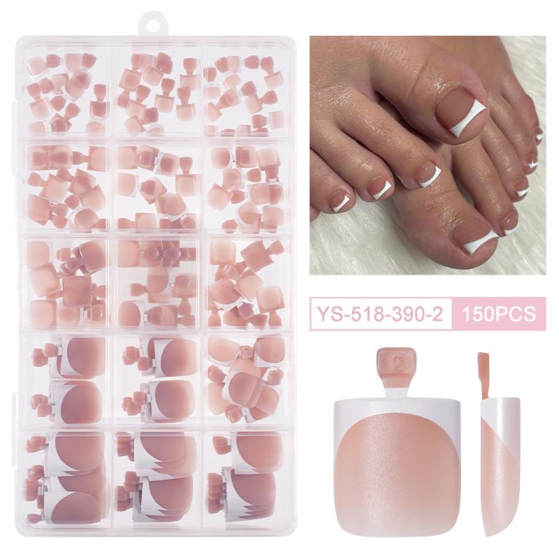 Matte Square 150PCS Toe Nail Tips for Durable and Stylish DIY Pedicures