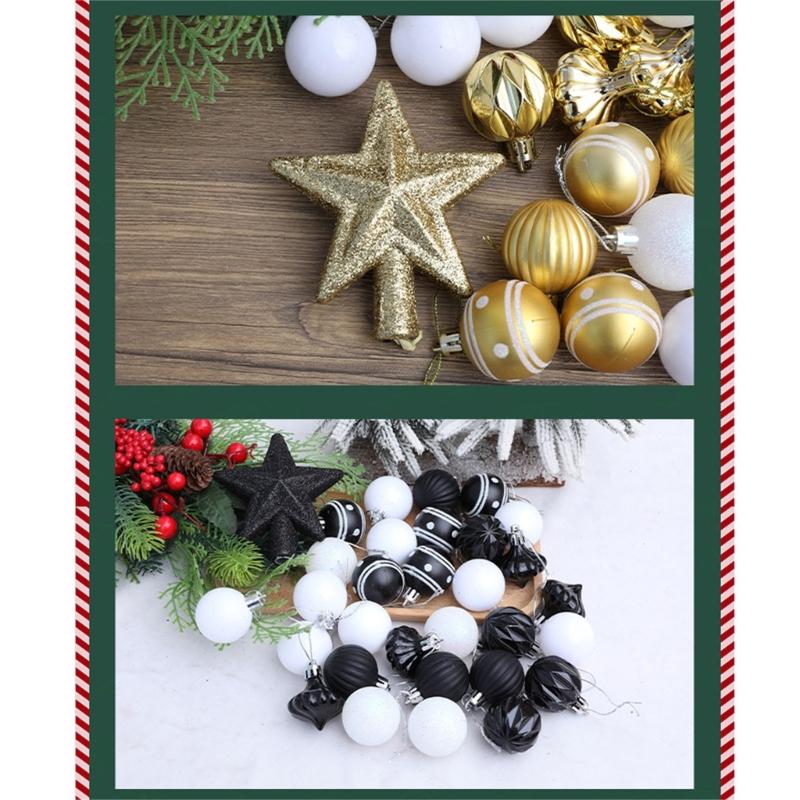 31Pcs Christmas Baubles Ornament Shatterproof Decorative Baubles For Christmas Tree Wedding Winter Festival Celebration